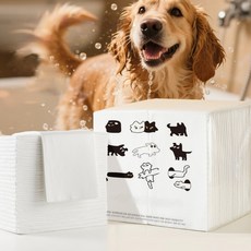 PHTEER 강아지 일회용 수건 애견 반려동물 목욕 펫타월 다용도 타올, 50개, 순면 타올