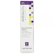 Andalou Naturals 식물 기반 레티놀이 함유된 리쥬버네이팅 세럼 28.3g(1온스), 1, 30ml