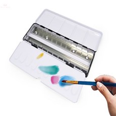 24색 휴대용 철제 틴케이스 팔레트 야외 스케치 미술용품