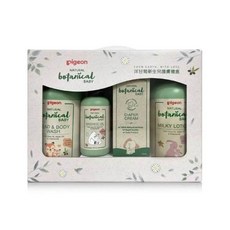 貝親 Pigeon 天然植物嬰兒禮盒 溫和洗髮沐浴露、按摩油、乳液、護膚霜組合 呵護寶寶肌膚, 1箱