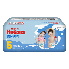 하기스 물놀이팬티 5단계 공용 12매 1개, 12개