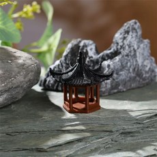 분재 건물 조경 미니어처 높이 3.0cm 수조 단층 조경용품 원형 정자 미니어처소품 정자, W. 5.3CM 단층 육각정