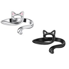 조절 크기의 링 고양이 귀 모양 크로셰 초보자용 뜨개질 루프 감는 장력 도구, 1개