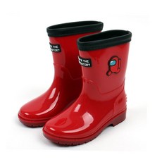 아동장화 어몽어스 크루원 아동 PVC 장화 (레드) 학생 레인부츠