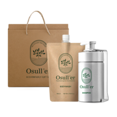 오설러 욕실 선물 세트 (600ml 디스펜서&브라켓+리필), 600ml 디스펜서&브라켓+샴푸 800ml