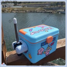 超短便攜釣竿套裝 親子戶外釣魚裝備 迷你全套釣具 卡通造型 輕巧好收納 釣魚小物, 黃箱子全套+灰色魚竿,魚竿1.35米