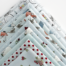 퀼팅맘 수입 원단 컬러풀 챠밍 플라워 로맨틱 러블리 10종 세트, 1개, 스카이 10종