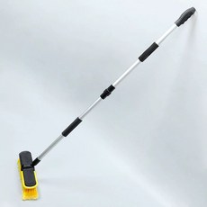 자동차 밀대 걸레 거품 브러시 마대 막대셀프세차, 노란색 대형 브러시 헤드 + 분리형 알루미늄 합금 막대, 1개