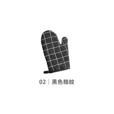 【LAVIDA嚴選】廚房防燙手套 加厚耐熱烘焙手套 防滑隔熱手套, 1個, 黑色格紋
