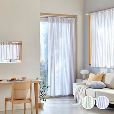 모던하우스 써니팝 면 봉집형 커튼 3 size 2 color 184048, 그린 스트라이프