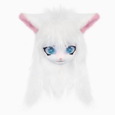 獸頭套 福瑞 cos 獸頭 cosplay 可穿戴 來圖定做, 白色, 1個