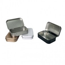 경첩 사각 틴케이스 포카 머리끈 실핀 면봉 정리, 1-경첩틴케이스-실버, 1개