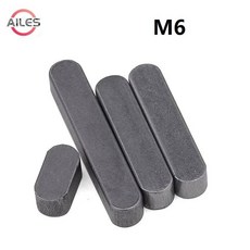 M6 A3 탄소강 GB1096 A 유형 플랫 키 다웰 드라이브 샤프 호환트 평행 라운드 엔드 헤드, M6x6x45 40pcs