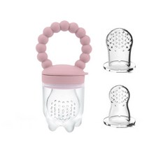 台灣FDA 贈3個網袋 咬咬樂 果汁咬咬樂 蔬果咬咬樂 副食品餐具, 圈圈暗粉