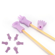 [6개입]모리포켓 대바늘마개 뜨개질마개 뜨개바늘 뜨개실 마커, 1세트, 퍼플