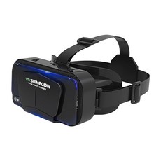 LVOERTUIG 3D VR 안경 가상 현실 헤드셋 지원 360Panorama 대형 화면 블루라이트 방지 동공 거리 조절 가능 영화 게임용 피로 고글, 1개