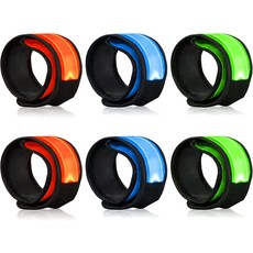 안전 팔찌 LED 슬랩 암밴드 밤에 걷는 안전한 손목 조명 반사 벨트 매직 밴드 러닝 라이트, Red Yellow Green