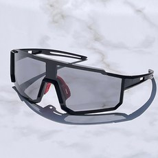 앤시오 스포츠 고글 변색 편광 선글라스, 1개, 블랙테 블랙투명 변색편광렌즈