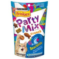 Friskies 貓咪小點心 60g 綜合口味 貓零食 貓咪獎勵, 1個, 喜躍 Party Mix-海洋鮮味香酥餅