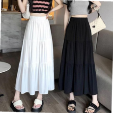 여자치마 여자 하체커버 A라인 허리밴딩 캉캉 스커트 롱스커트