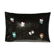 시나모롤 뷰티 실키 새틴 스탠다드 2팩 양면 베개 커버 50.8 x 76.2cm(20 30인치) 머리카락과 피부용 (공식 라이선스 제품) Franco Collectibles 제, 헬로 키티 - 별자리