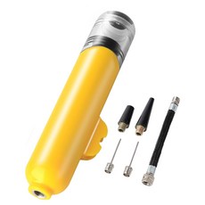 附雙充氣打氣筒 RB20 輕巧便攜 籃球 足球 排球 多功能充氣筒, 膠囊行打氣筒-黃