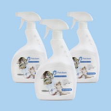 펫크린 반려동물 냄새탈취제 베이비파우더향, 1L, 3개