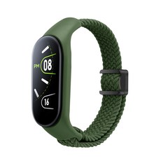 SujuNex 샤오미 미밴드 3/4/5/6/7 전용 우븐 스트랩 - Mi Band 3/4/5/6/7 Compatible Woven Strap, 8# 녹색, 1개 8# 녹색, 1개