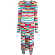 모스키노진 V넥 스트라이프 패턴 가디건