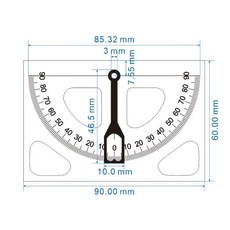 巨匠工廠半圓刻度盤焊接刻度盤不銹鋼半圓盤角度尺量角器刻度尺，客製化角度測量工具, 1個, 中分半圓D033