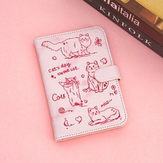 귀여운 카툰 동물 지갑 여행용 RFID차단 여행용 여권파우치 지갑 여권 수납 케이스(외출 여행 시 여권 수납에 필수품), 【낙서 고양이】