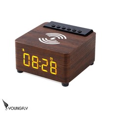 耀飛Youngfly 小精靈無線充電木質藍牙音箱 YF-SP13, 深棕