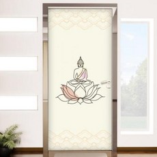 아트박스/꾸밈 am641-현관문시트지_불교라인일러스트, 1.연꽃