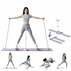 JOMO 4세대 다기능 6in1 접이식 무소음 러버밴드 매트 증정 하체 허벅지 내전근 힙업 케겔 운동기구 스키 머신 홈트, 자주색, 스키머신