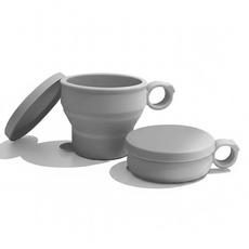 더하리 국산 실리콘 접이식 컵 캠핑 등산 머그컵(뚜껑포함), 2개, 그레이