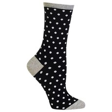 ECLATIS Hot Sox 여성 노벨티 기하학 패턴 크루 알람 시계 네이비 301365, 작은 물방울 무늬 (블랙)