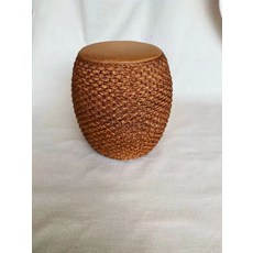 등나무 라탄 체어 내추럴 내츄럴 수납 소파 내츄럴, 드럼스툴-연한 커피색 직경40cm 높이48cm