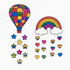 썬캐쳐 모빌(무지개/열기구)모빌만들기DIY, 열기구, 1개