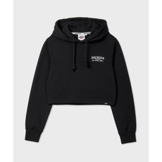 [국내 매장품] DICKIES 프렌치 테리 레귤러 크롭 후드 티셔츠 Black 200520