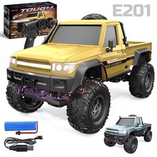 跨境新品遙控攀爬車1∶20全比例仿真四驅皮卡模型玩具車RC越野車, 1個, E201沙漠黃【英文彩盒】:1∶20