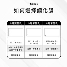 Focus 鋼化膜 車機保護貼, 1個, 9吋雙孔
