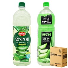 [한번에먹자] 1.5L 알로에주스 혼합세트 / 델몬트 알로에 로어슈거 + 미닛메이드 알로에 / 각1개씩 총2페트