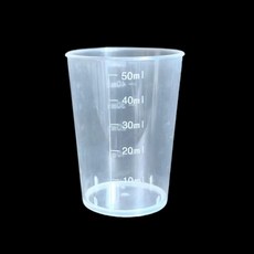 이루아 소형 플라스틱 투명 눈금 계량컵 비커 50ml, 1개