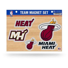 Rico Industries NBA 다이컷 팀 자석 세트 시트, Miami Heat