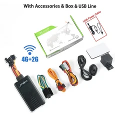 SinoTrack 4G GPS 추적기 ST-906L 자동차 오토바이 차량 장치 오일 전원 앱 차단, 02 With BOX and Line