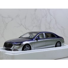 AR似真 1/18 賓士 邁巴赫 S680 百年紀念版合金車模 銀藍雙拼, 1個