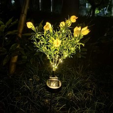 太陽能花燈 插地燈 草坪燈 庭院景觀裝飾燈, 暖光-黃花