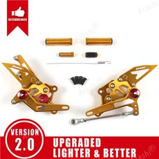 Arashi YAMAHA YZF R3 R25 - CNC 조정 가능 발판 발 페그 바이크 오토바이, [05] Gold, 1개