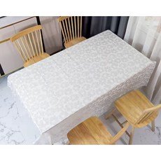 모던 플라워 패턴 식탁보 세탁가능 방수 테이블보 홈카페 인테리어, 1개, 4명, white