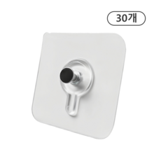 펀치 프리 스크래치 액자 후크 30개 장착 6 * 6 * 1cm 접착식 스크래치 후크 걸이 시계 포토월 전용 강력 접착 후크, 투명 흰색